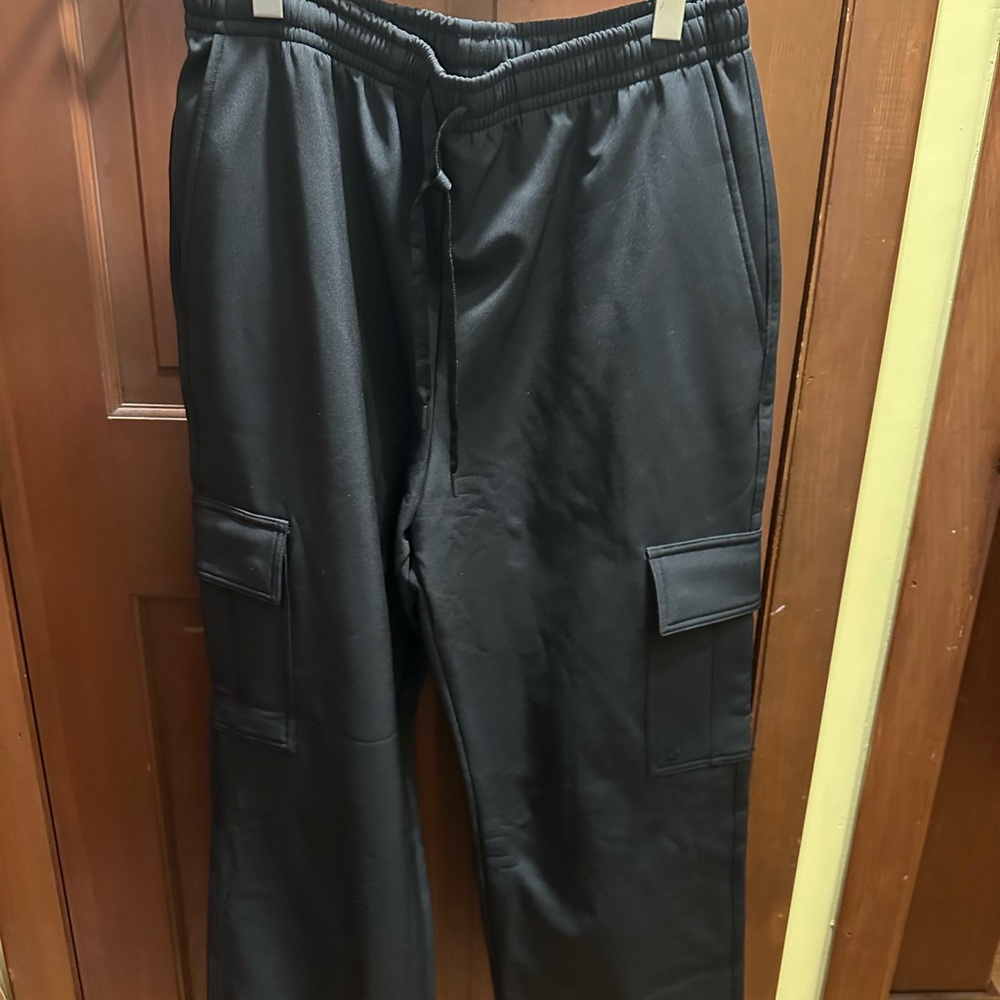 Pink Winter Black Cargo Pants